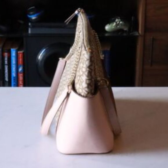 DKNY Pink Gigi Logo-Print Coated Canvas Tote w/ DKNY Interior - Picture 4 of 7